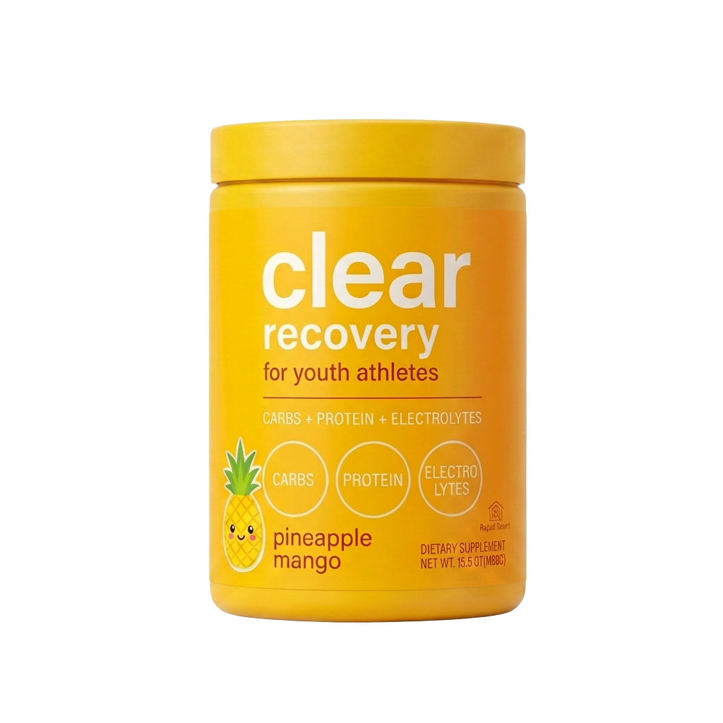 Clear Recovery Pineapple Mango tub for youth athletes